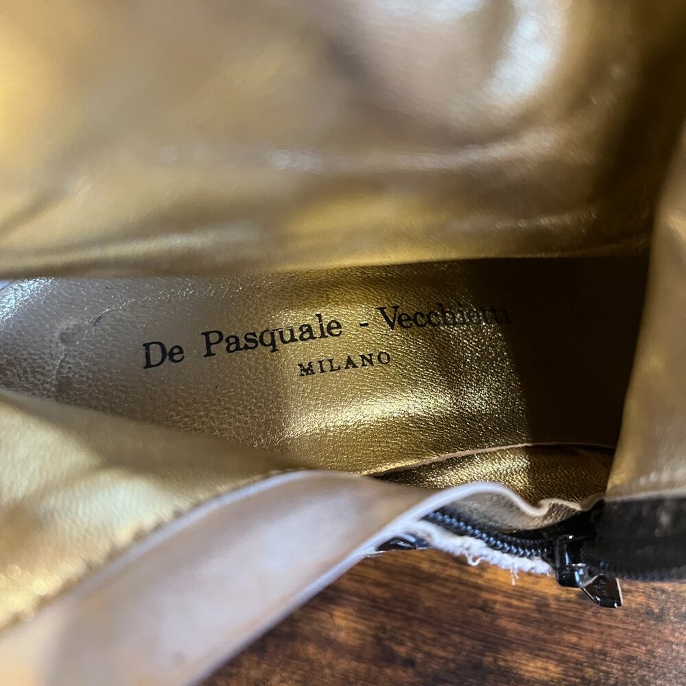 De Pasquale - Vecchietti Sequin Cheetah Print Ankle Boot Heels - Picture 4 of 5